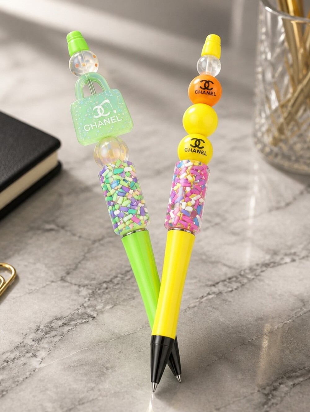 Handcrafted Beaded Pens x2